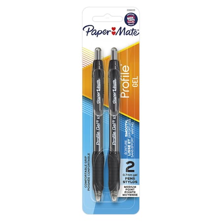 Paper Mate Paper Mate Profile Gel Black Retractable Gel Pen 2 pk 2096535
